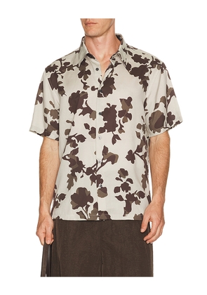 Theory Floral Lyocel Irving Shirt in Grey. Size S. Also in M, L, XL/1X, XXL/2X.