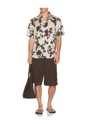 Theory Floral Lyocel Irving Shirt in Grey. Size S. Also in L, M, XL/1X, XXL/2X.