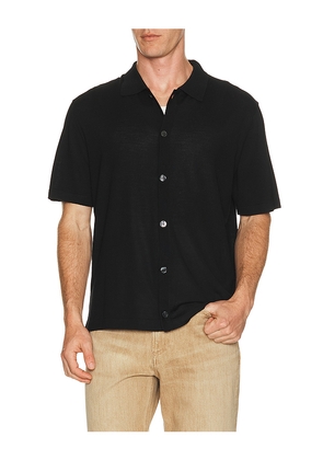 Theory Regal Merino Relaxed Button Down in Black. Size S. Also in M, L, XL/1X, XXL/2X.