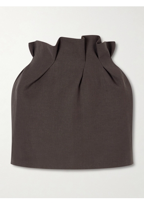 Magda Butrym - Padded Linen-blend Mini Skirt - Brown - FR 34,FR 36,FR 38