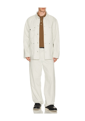 vowels Chore Jacket in Ivory. Size 1. Also in 2, 3, 4.
