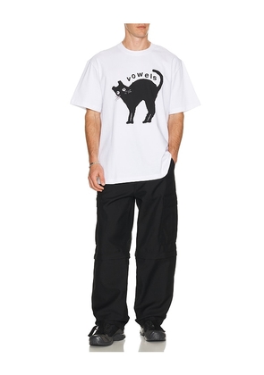 vowels Kitty Tee in White. Size 1. Also in 2, 3, 4.
