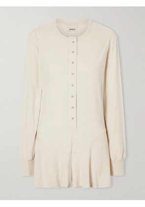 Isabel Marant - Tina Silk And Cotton-blend Playsuit - Neutrals - x small,small,medium,large,x large