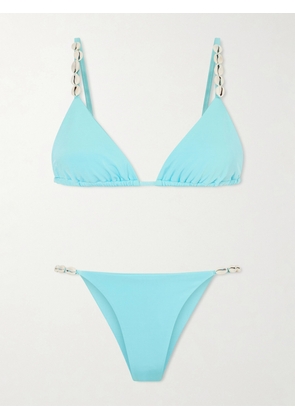 Sara Cristina - Cowries Embellished Bikini - Blue - x small,small,medium,large