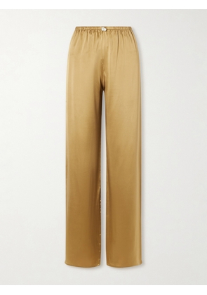 Sara Cristina - Playa Silk-satin Straight-leg Pants - Gold - x small,small,medium,large,x large