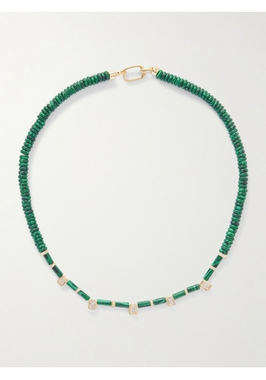 Martha Calvo - Gold-plated, Malachite And Crystal Necklace - Green - One size