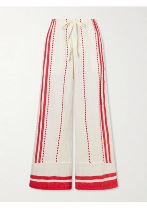 lemlem - Desta Straight-leg Cotton Pants - Red - x small,small,medium,large