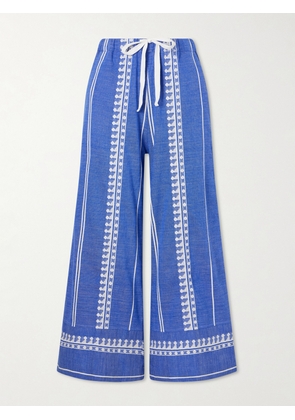 lemlem - Desta Straight-leg Cotton Pants - Blue - x small,small,medium,large