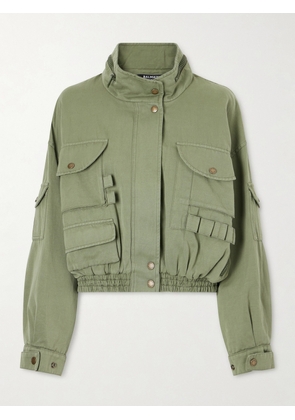 Balmain - Cotton And Linen-blend Twill Bomber Jacket - Green - FR 34,FR 36,FR 38,FR 40,FR 42,FR 44