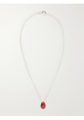 Sophie Buhai - Tiny Egg Silver And Carnelian Pendant - Red - One size