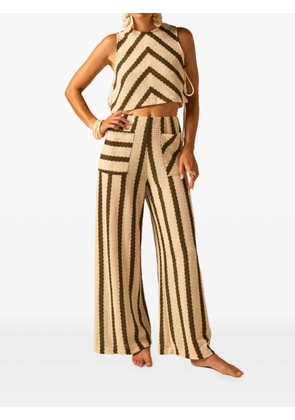 JBQ striped palazzo pants - Neutrals