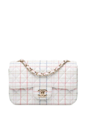 CHANEL Pre-Owned 2019 Mini Rectangular Classic Printed Calfskin Single Flap crossbody bag - White