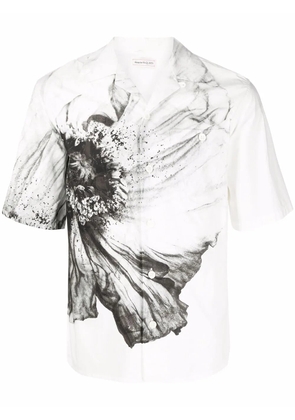 Alexander McQueen flower-print cotton shirt - White