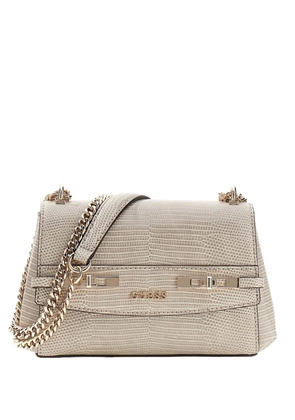 GUESS USA Melinda lizard-effect chain satchel bag - Neutrals