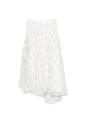 Marc Le Bihan check-pattern asymmetric skirt - White