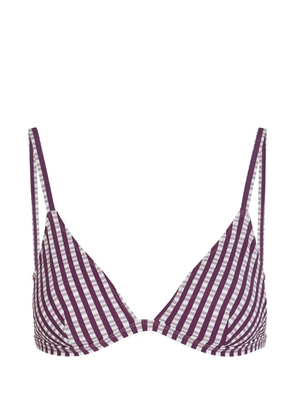 Nuno Coco check-pattern triangle bikini top - Purple