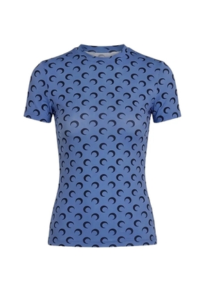 Marine Serre Moon-print T-shirt - Blue