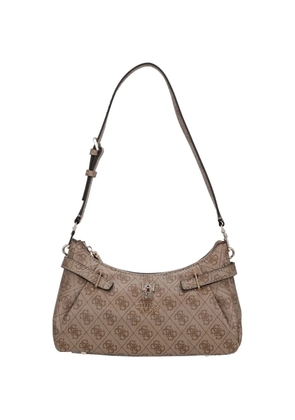 GUESS USA Yesba logo-pattern padlock-detail shoulder bag - Neutrals