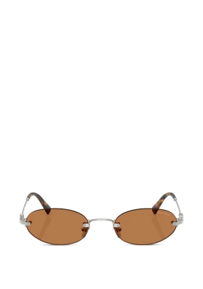 Miu Miu Eyewear oval-frame rimless sunglasses - Silver