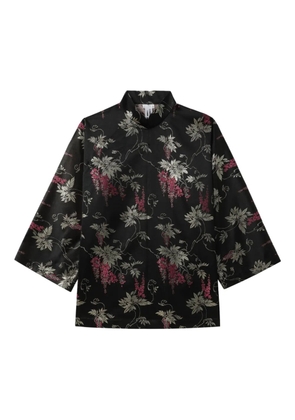 Comme Des Garçons Comme Des Garçons floral-print mandarin-collar blouse - Black