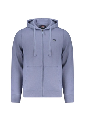 Norwegian Rain zip-up logo-patch hoodie - Blue