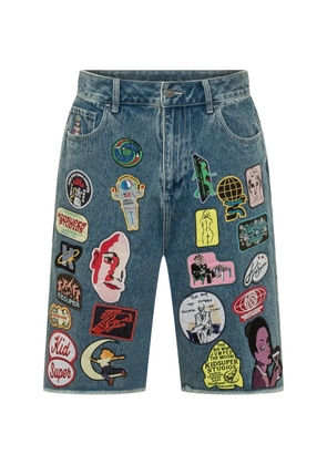 KidSuper logo-patch shorts - Blue