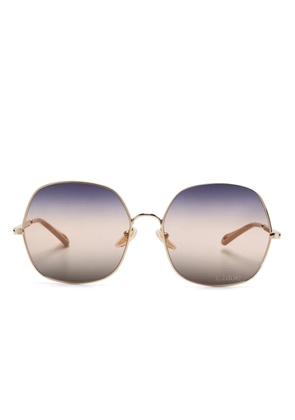 Chloé Eyewear oversize-frame sunglasses - Gold