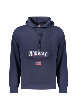 NORWAY 1963 logo-patch drawstring hoodie - Blue