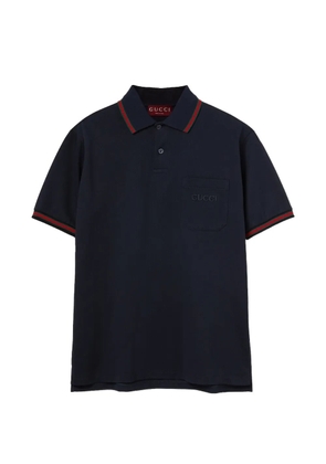 Gucci web-stripe logo-embroidered polo shirt - Blue