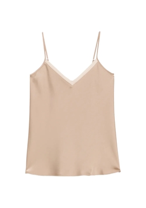 Pennyblack satin-finish V-neck top - Brown