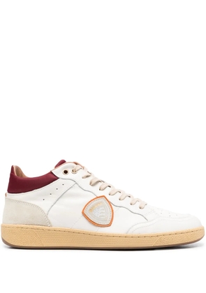 Blauer logo-patch lace-up sneakers - White