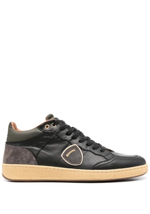 Blauer logo-patch lace-up sneakers - Black
