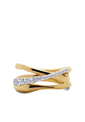 Monica Vinader pavé diamond crossover ring - Gold