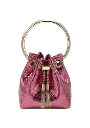 Jimmy Choo Bon Bon metallic bucket bag - Pink