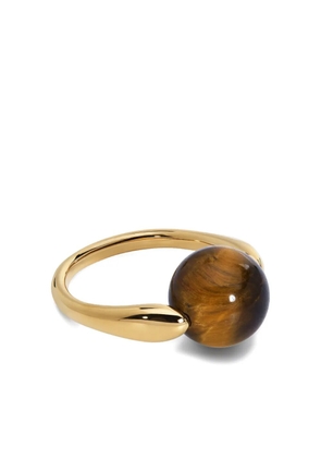 Monica Vinader gold tiger-eye ring