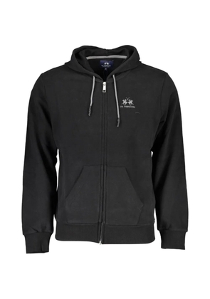 La Martina logo-embroidered zip-up hoodie - Black