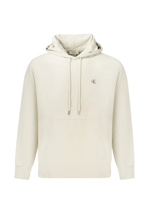 Calvin Klein logo-embroidered drawstring hoodie - Neutrals