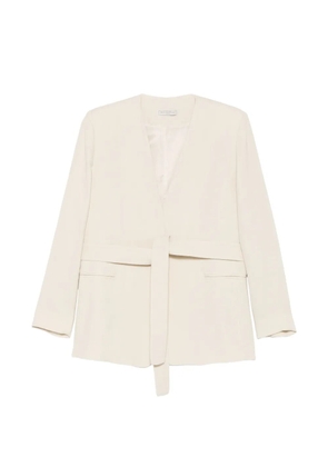 Antonelli Eddie belted collarless jacket - Neutrals