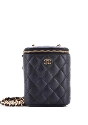 CHANEL Pre-Owned Vertical Classic Vanity Case with Chain Quilted Caviar Small shoulder bag - Black