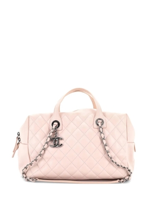 CHANEL Pre-Owned Feather Weight Bowling Bag Quilted Lambskin Medium handbag - Pink