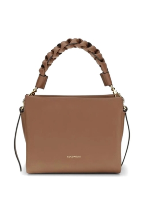 Coccinelle small Boheme braided-handle leather tote bag - Brown