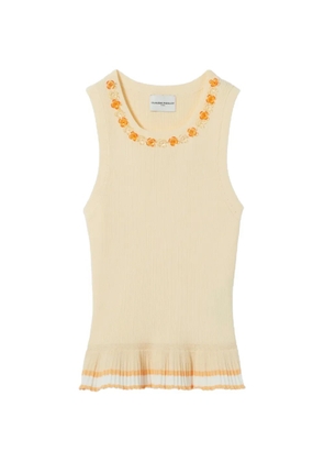 Claudie Pierlot floral-embellished peplum tank top - Yellow