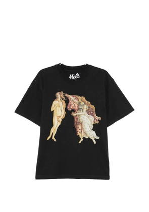 Melt graphic-print round neck T-shirt - Black