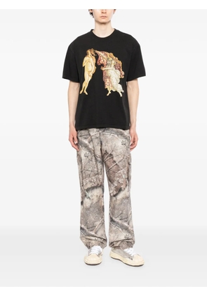 Melt graphic-print round neck T-shirt - Black