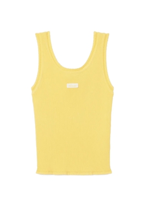 Claudie Pierlot ribbed-knit logo-patch tank top - Yellow