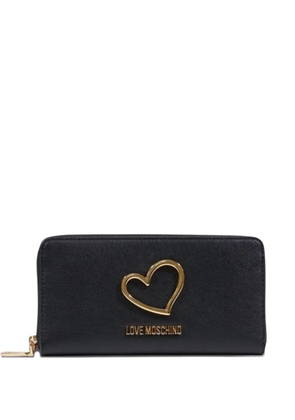 Love Moschino heart-plaque logo-lettering wallet - Black