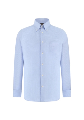 Boggi Milano boston collar checked shirt - Blue