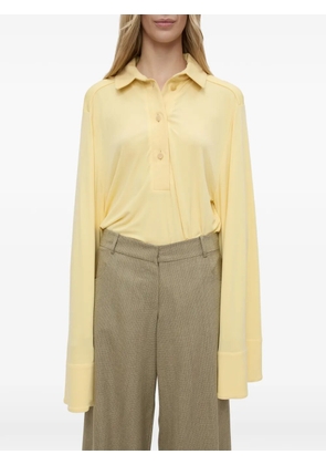 Christopher Esber Deconstruct long-sleeve polo shirt - Yellow
