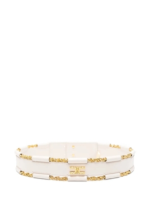 Elisabetta Franchi chain-link logo-plaque belt - Neutrals
