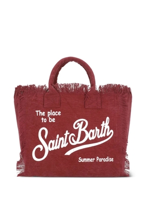 MC2 Saint Barth medium fringed logo-print tote bag - Red